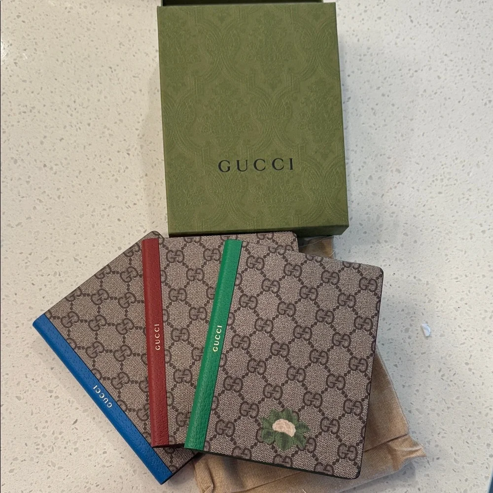 Gucci Beige and Green Notebook with Signature Pattern Gift Set - Picture 3 of 12